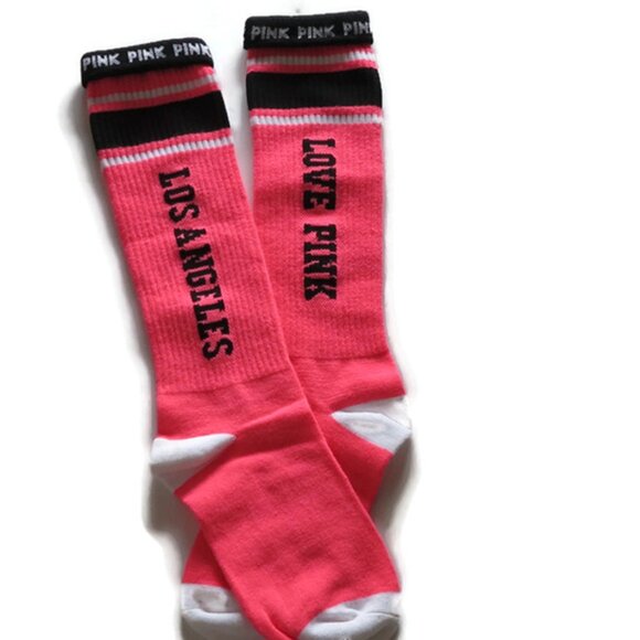 Victoria's Secret PINK Below The Knee Rare Find Socks NWOT - Picture 1 of 4